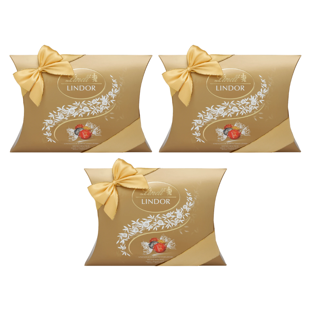 Lindt Lindor Kissenpackung Mischung, 323g – 3 Stück – Packbild