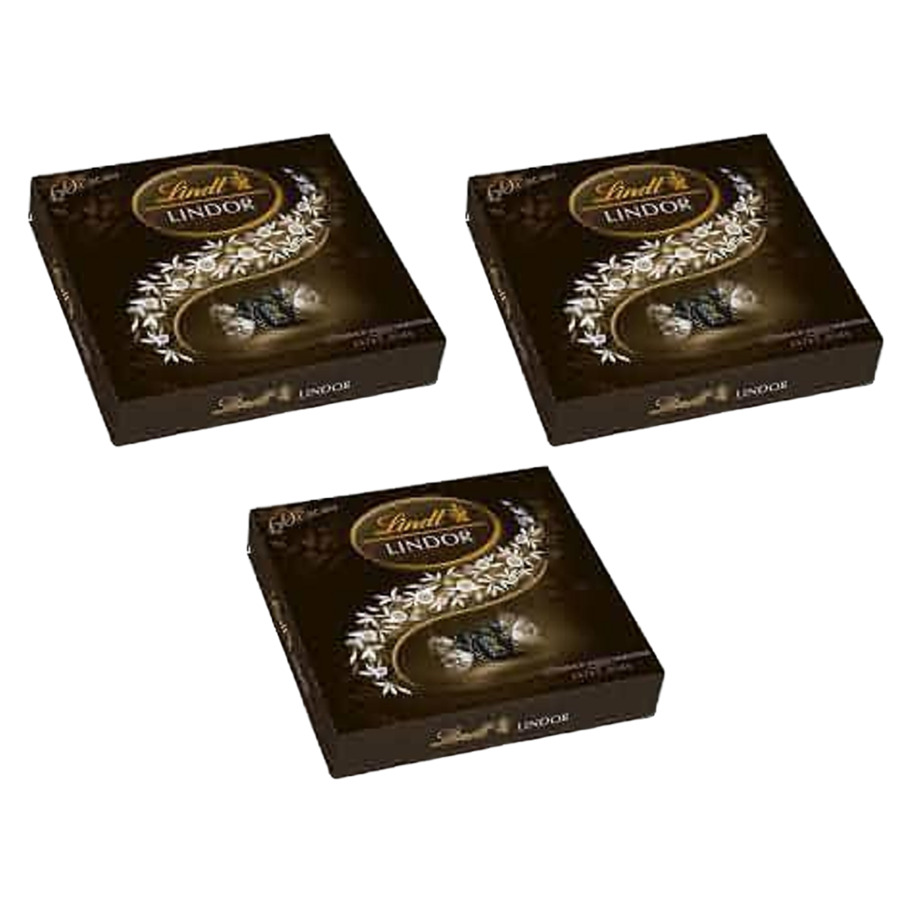 Lindt Lindor Kugeln Dark 70% in einer Präsent Box, 186g – 3 Stück – Packbild