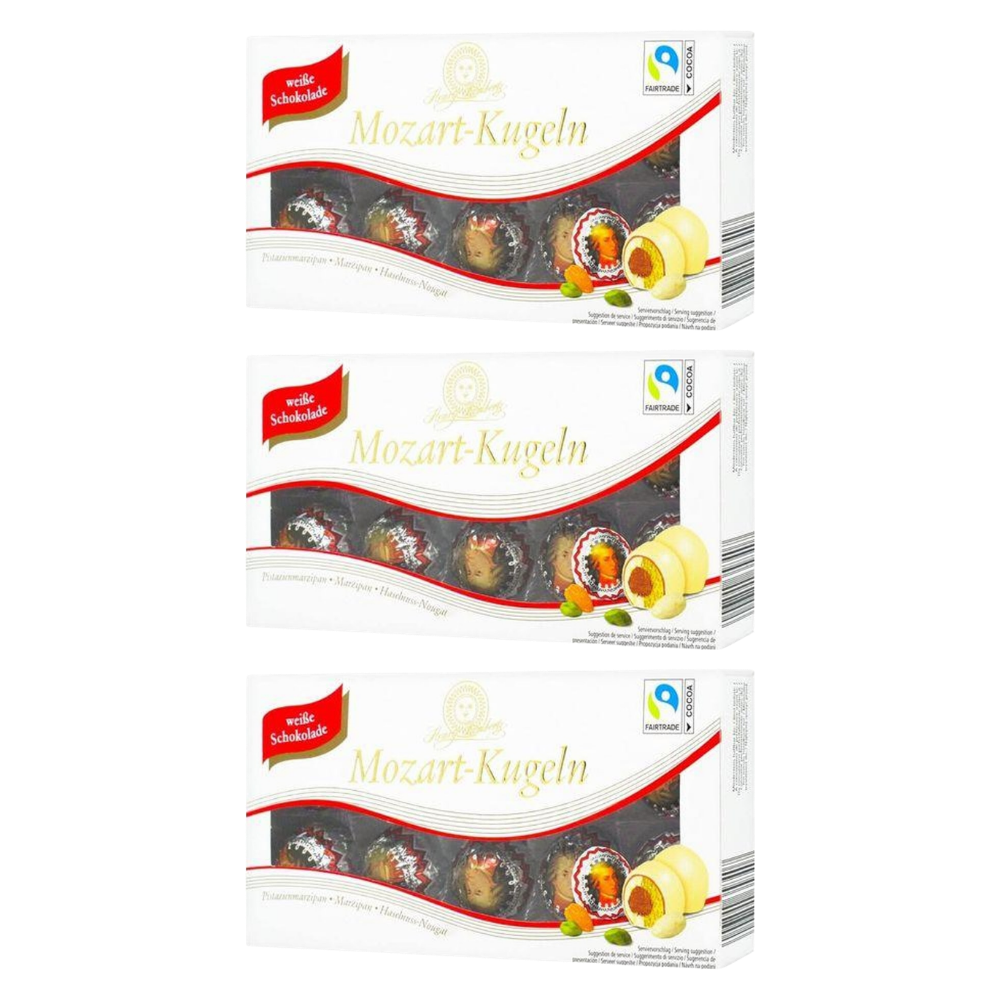 Henry Lambertz Mozart Kugeln Weisse Schokolade 200g – 3 Stück – Packbild