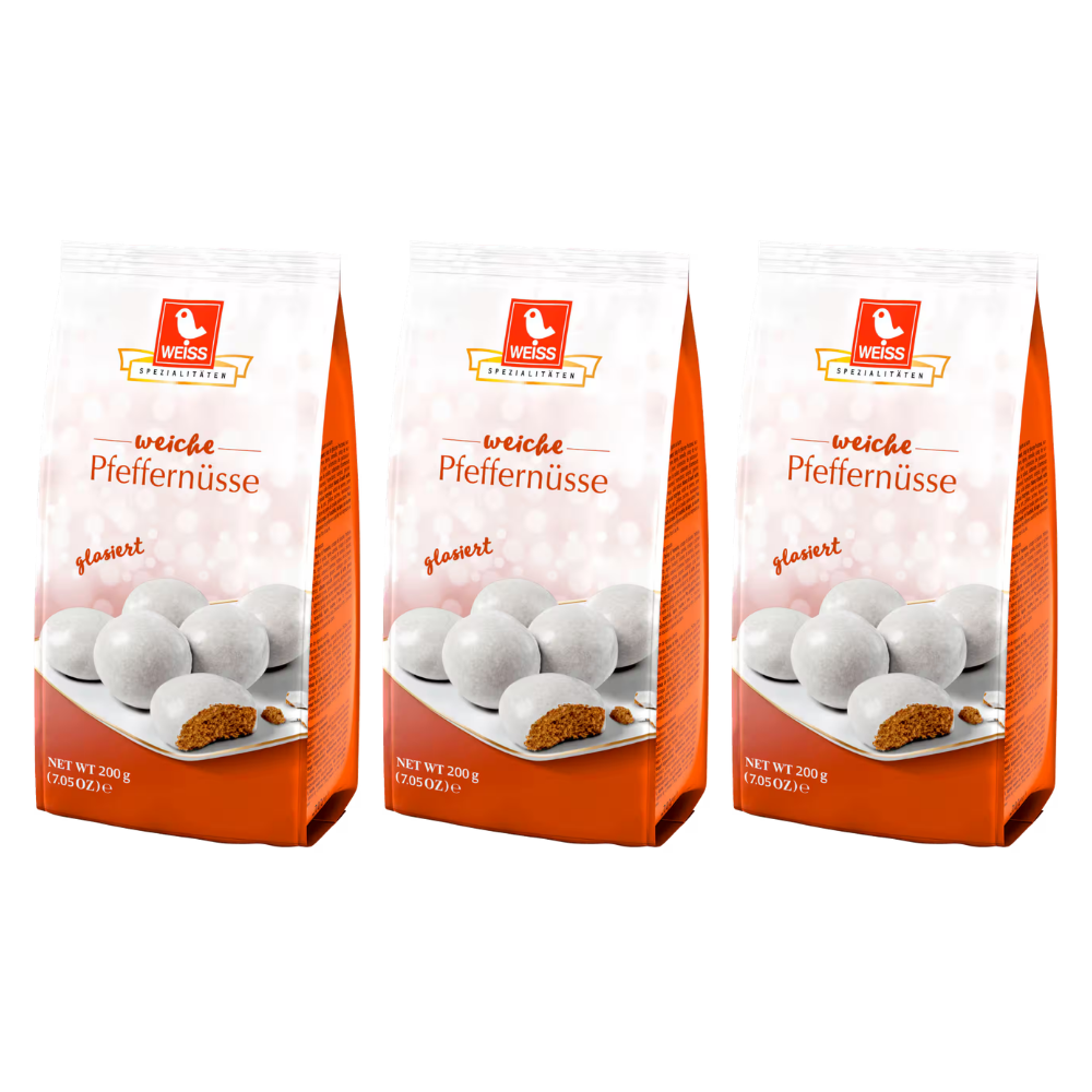 Weiss Pfeffernüsse 200g – 3 Stück – Packbild