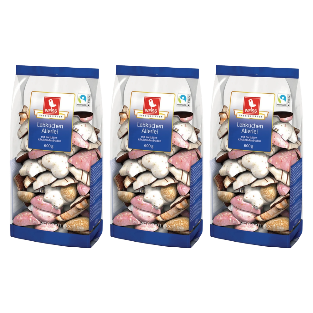 Weiss Lebkuchen Allerlei 600g – 3 Stück – Packbild