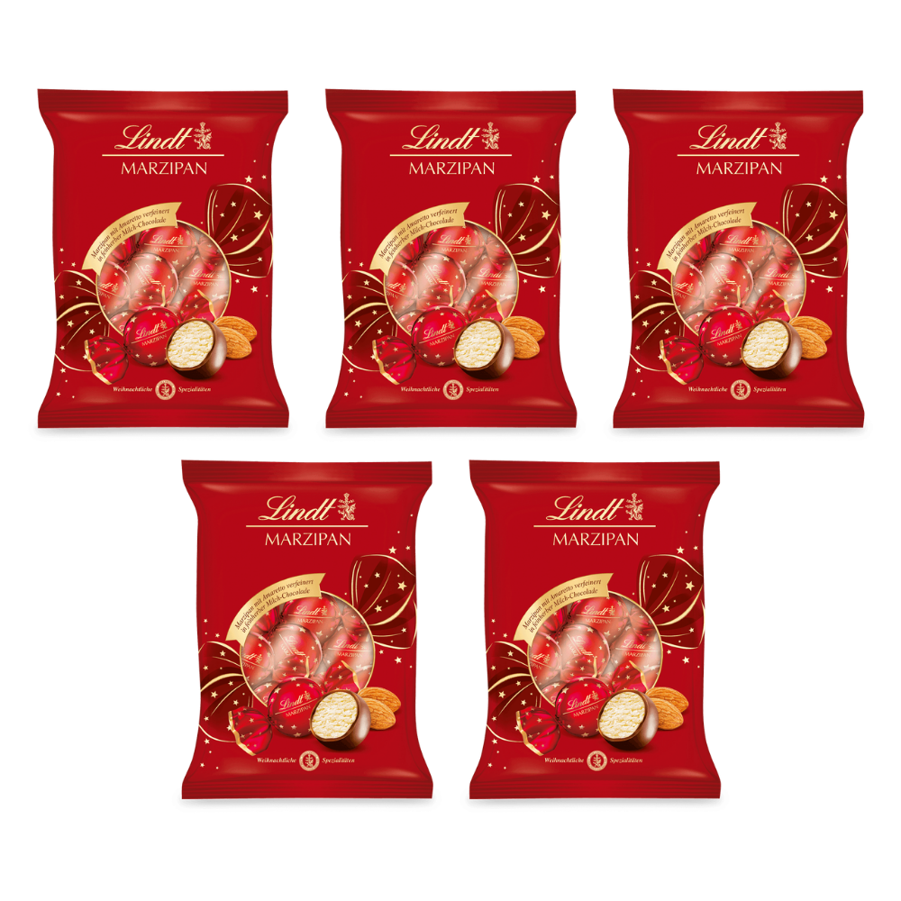 Lindt Marzipan Kugeln Doppeldreh 100 g – 5 × 100 g – Packbild
