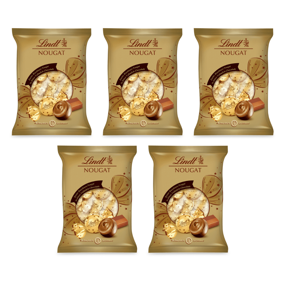 Lindt Nougat Kugeln Doppeldreh 101 g – 5 × 101 g – Packbild