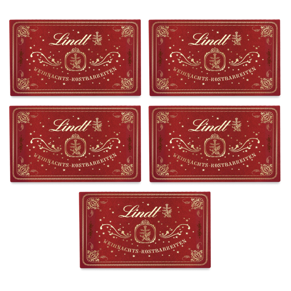 Lindt Weihnachts-Kostbarkeiten Samt-Pralinés 200 g – 5 × 200 g – Packbild