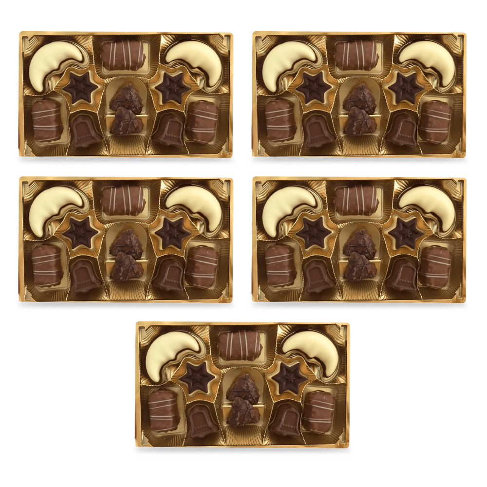 Lindt Weihnachts-Tradition Pralinés 137 g – 5 × 137 g – Packbild
