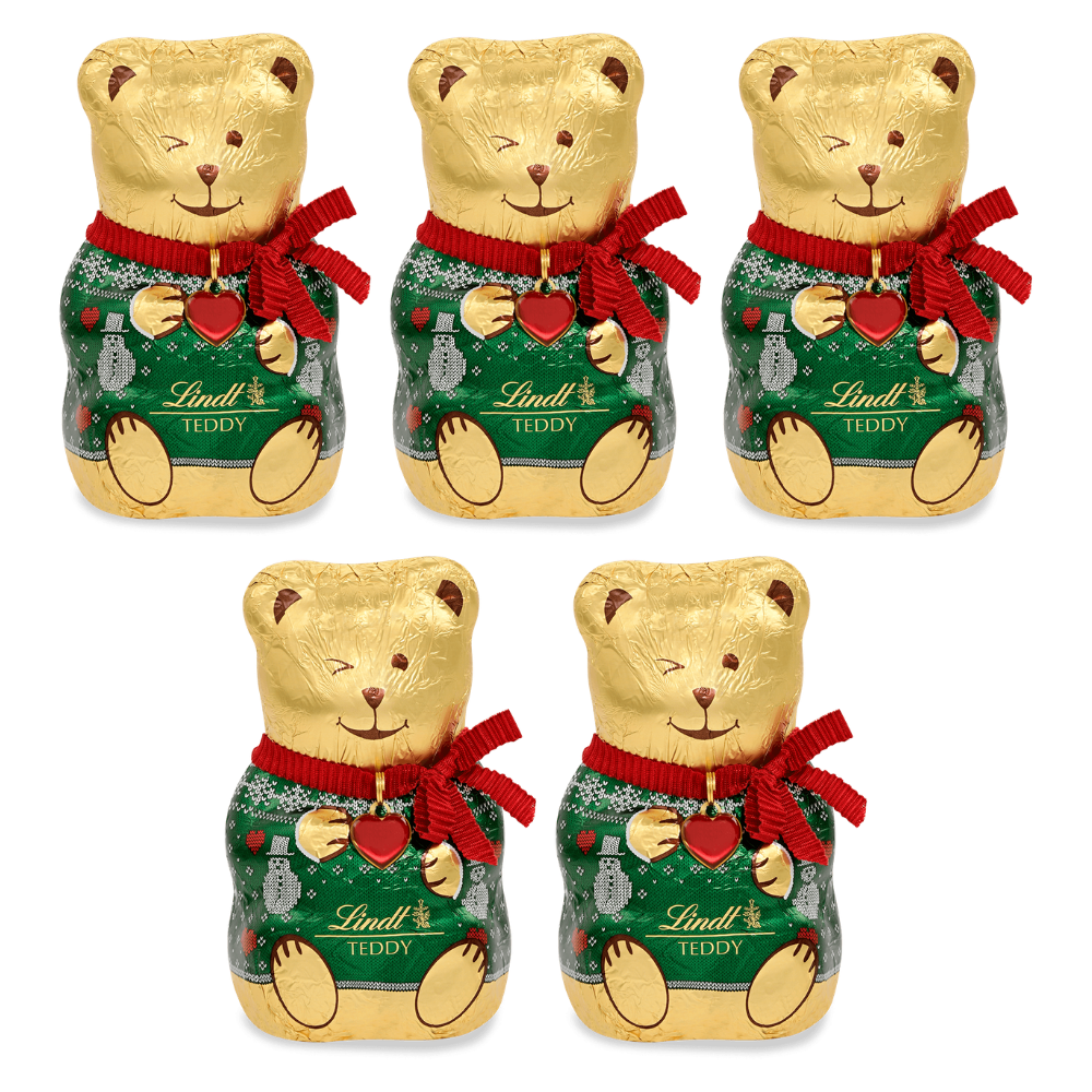 Lindt TEDDY Pullover 100 g – 5 × 100 g – Packbild
