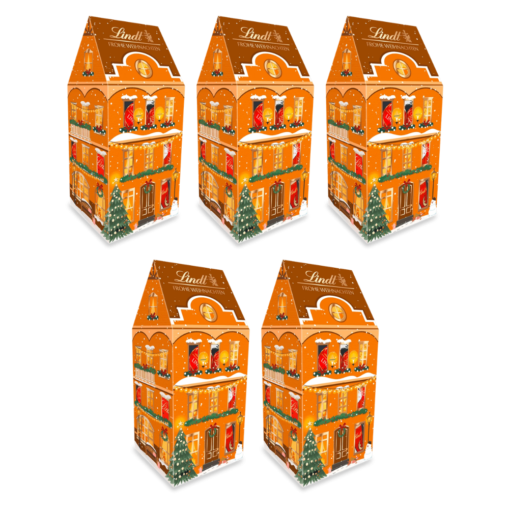Lindt Winterhäuser Großes Haus 135 g – 5 × 135 g – Packbild