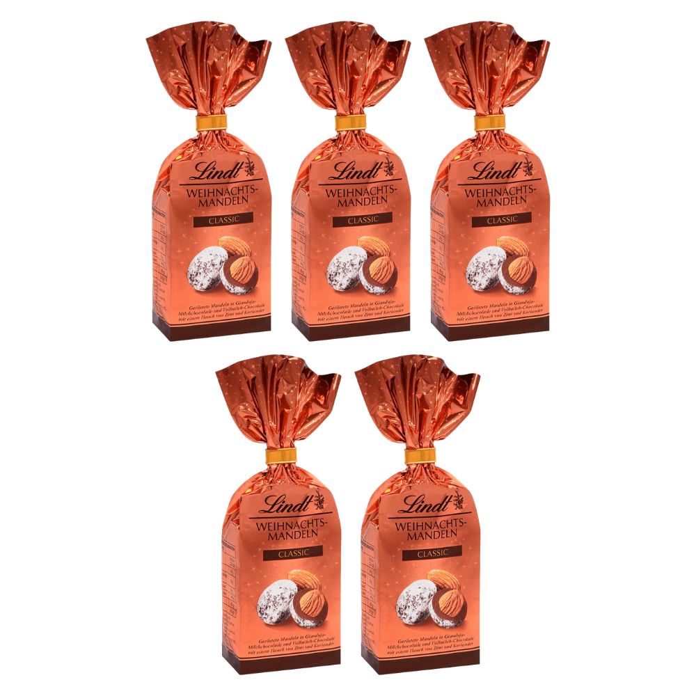Lindt Weihnachts-Mandeln Classic 100 g – 5 × 100 g – Packbild