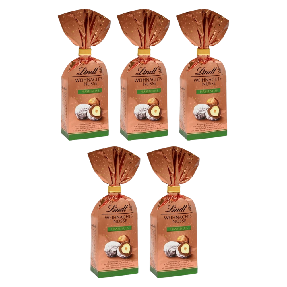 Lindt Weihnachts-Haselnuss 100 g – 5 × 100 g – Packbild