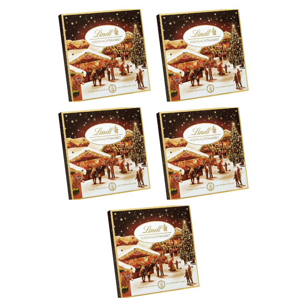 Lindt Mini-Tisch-Adventskalender Weihnachtsmarkt 115 g – 5 × 115 g – Packbild