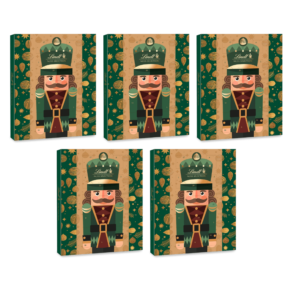 Lindt Adventskalender Nuss Sélection 288 g – 5 × 288 g – Packbild