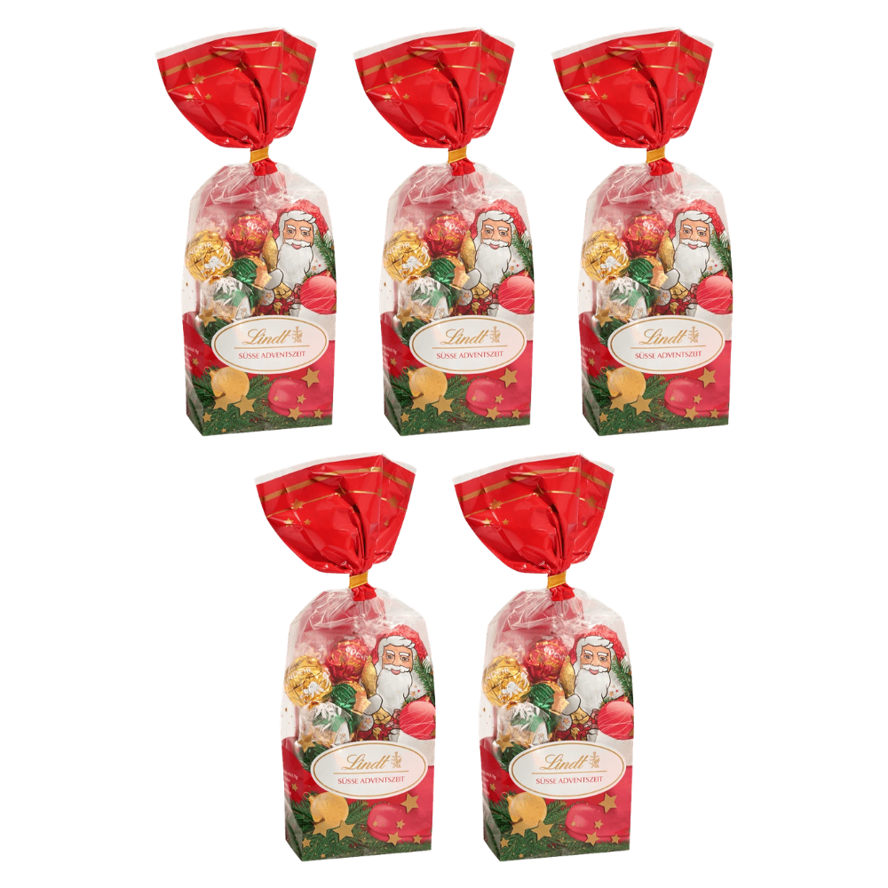 Lindt Süße Adventszeit Geschenkbeutel Mischung 130 g – 5 × 130 g – Packbild