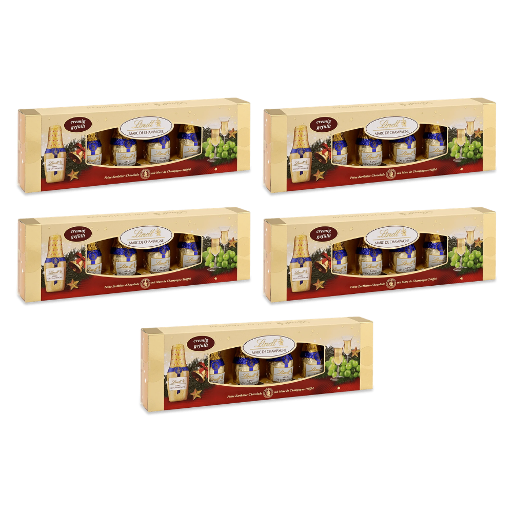 Lindt Alkohol-Fläschchen Marc de Champagne 132g – 5 × 132 g – Packbild