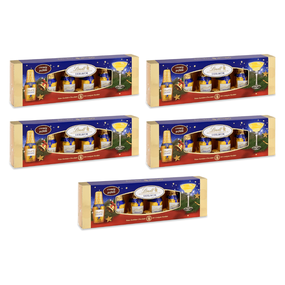 Lindt Alkohol-Fläschchen Eierlikör 131 g – 5 × 131 g – Packbild