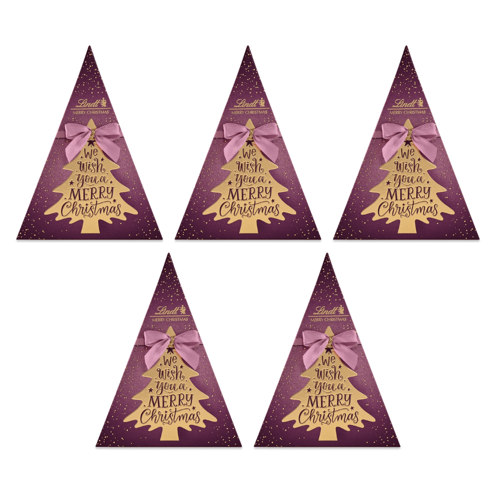 Lindt Kalligrafie Merry Christmas Tanne 105 g – 5 × 105 g – Packbild