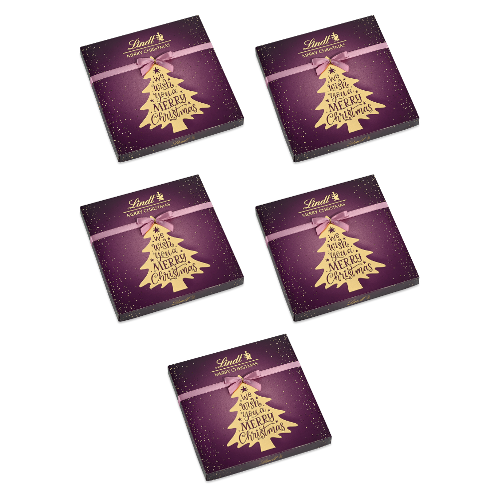 Lindt Kalligrafie Merry Christmas Pralinés 175 g – 5 × 175 g – Packbild
