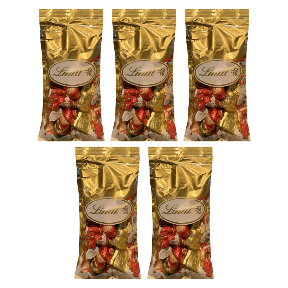 Lindt Weihnachtsfiguren Minis Goldener Beutel 500 g – 5 × 500 g – Packbild