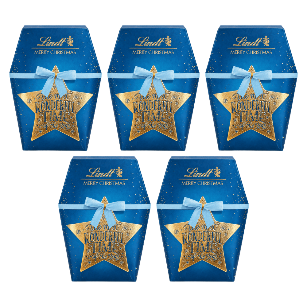 Lindt Kalligrafie Merry Christmas Tasche 129 g – 5 × 129 g – Packbild