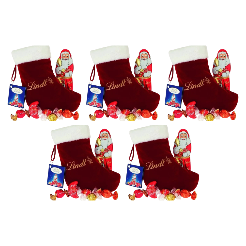 Lindt Weihnachtsmann-Socke 250 g – 5 × 250 g – Packbild