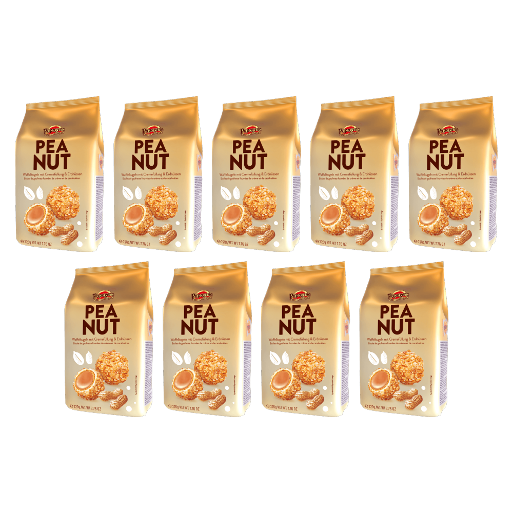 Papagena Waffelkugeln mit Erdnuss 220g – 9er-Pack – Packbild