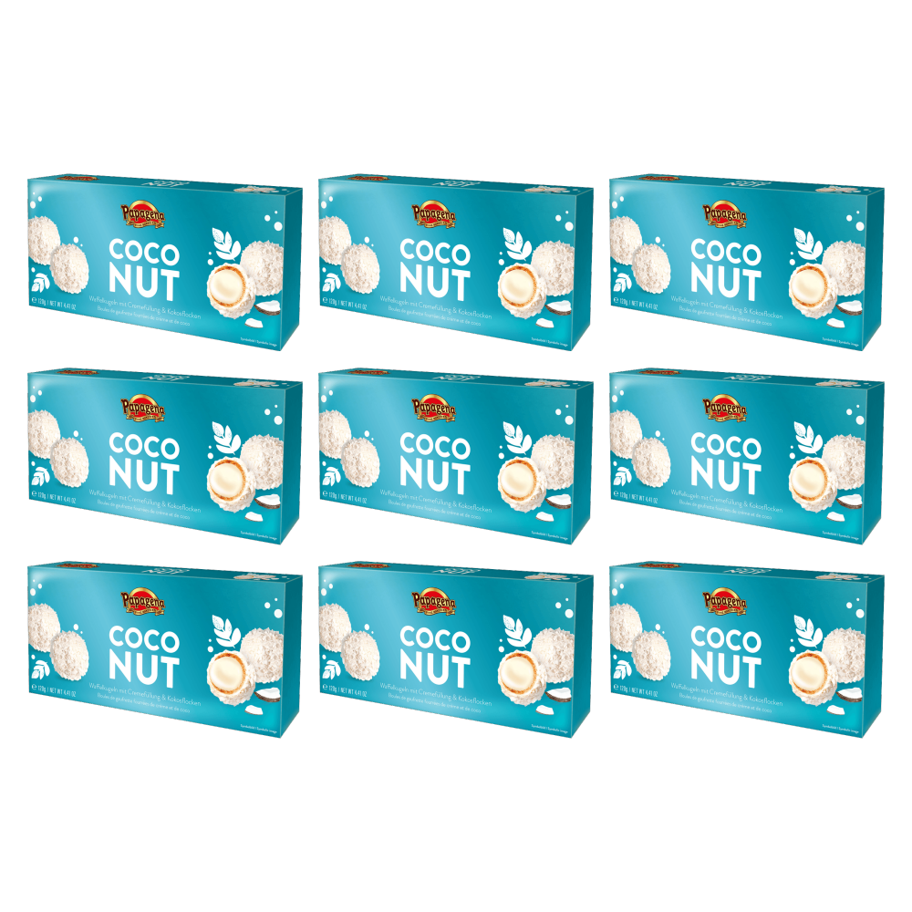 Papagena Waffelkugeln mit Kokos 120g – 9er-Pack – Packbild