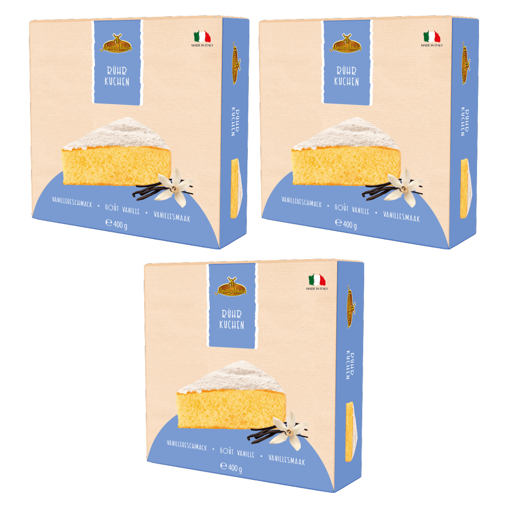 Meister Moulin Rührkuchen Vanille 400g – 3er-Pack – Packbild