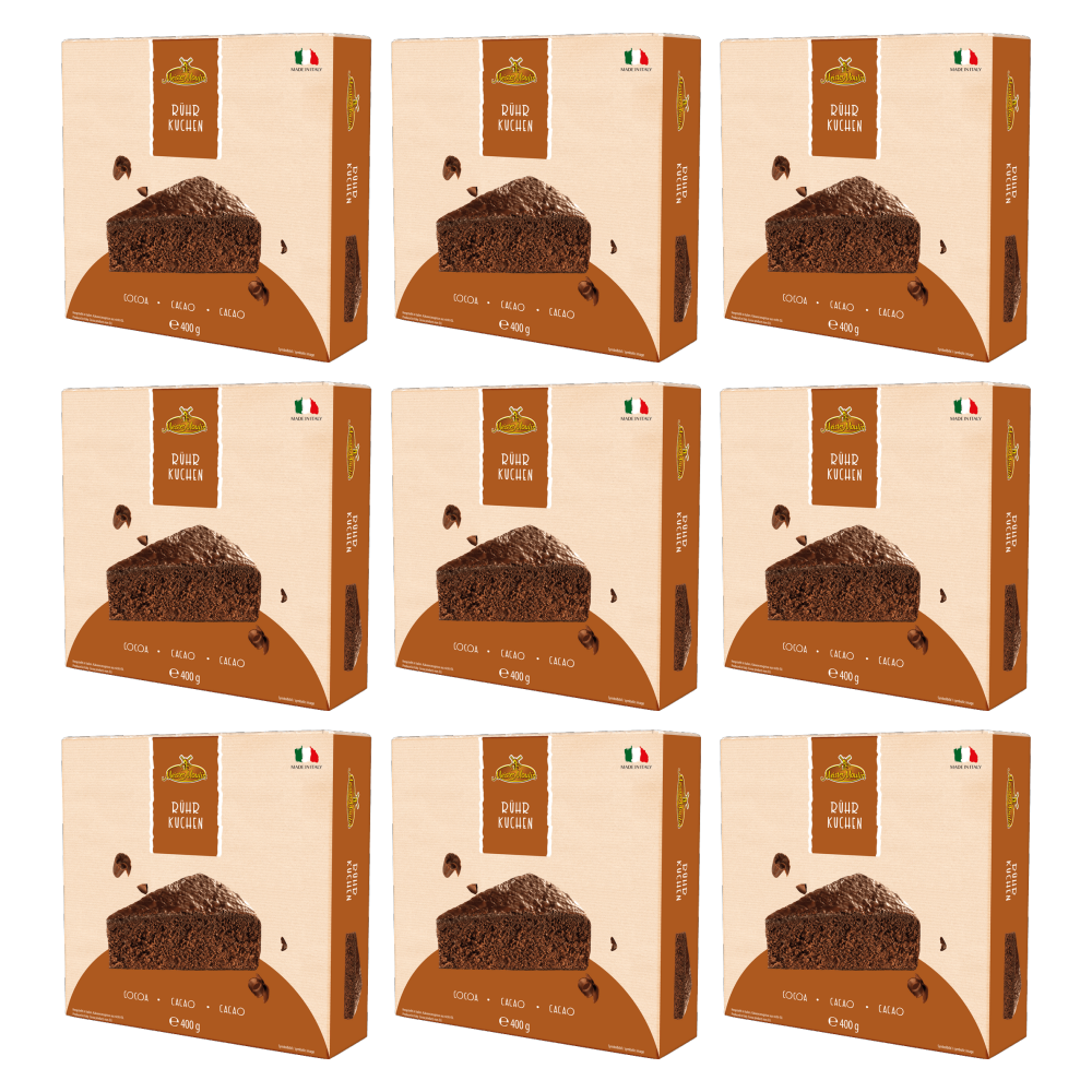 Meister Moulin Rührkuchen Kakao mit Kakaoglasur 400 g – 9er-Pack – Packbild