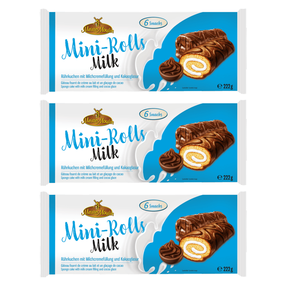 Meister Moulin Mini-Rolls Milk 222 g – 3er-Pack – Packbild