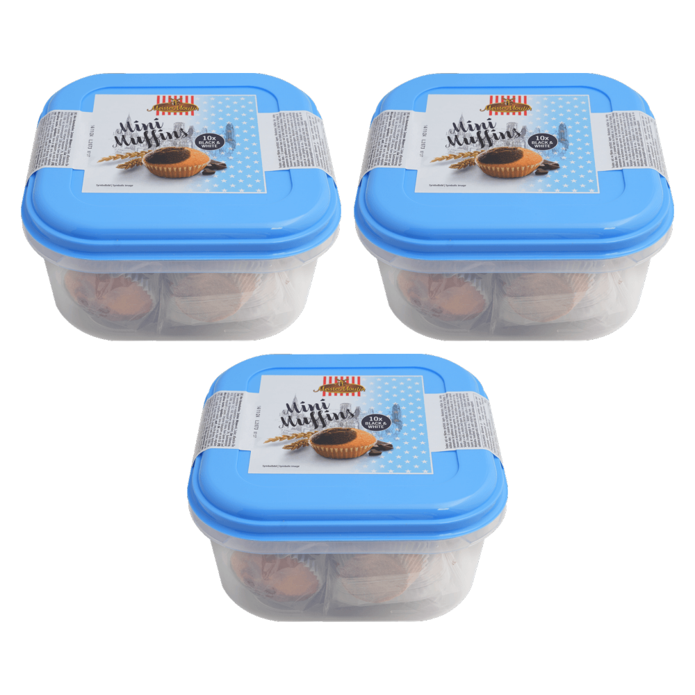 Meister Moulin Mini Muffins Black & White 250g – 3er-Pack – Packbild