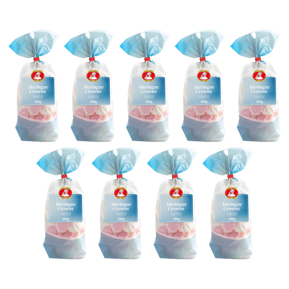 Pâtisserie Mathéo Meringue Crowns Schaumzuckergebäck 100g – 9er-Pack – Packbild