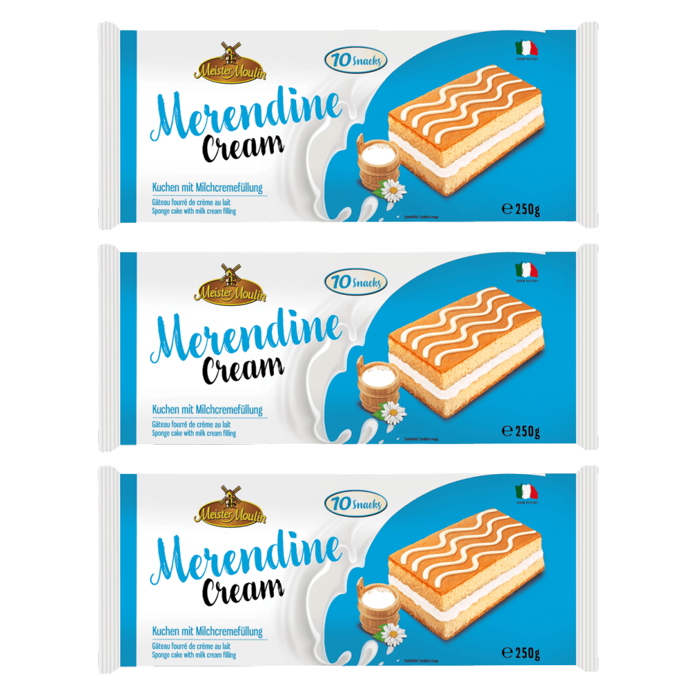 Meister Moulin Kuchenschnitten mit Milchcreme 250g – 3er-Pack – Packbild