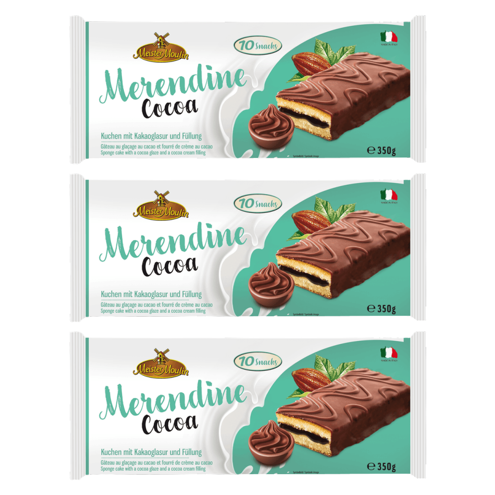 Meister Moulin Kuchenschnitten mit Kakaoglasur 350 g – 3er-Pack – Packbild