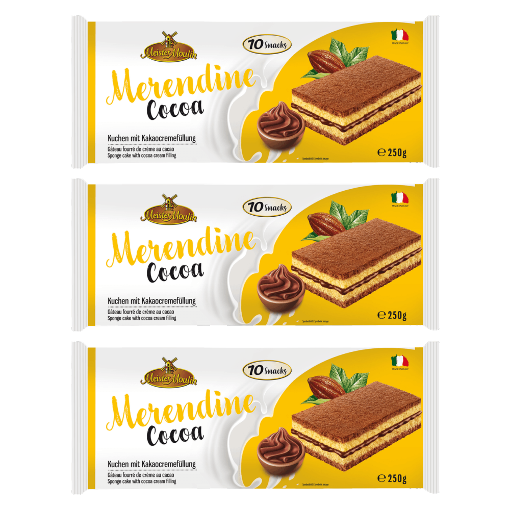 Meister Moulin Kuchenschnitten mit Kakaocreme 250 g – 3er-Pack – Packbild