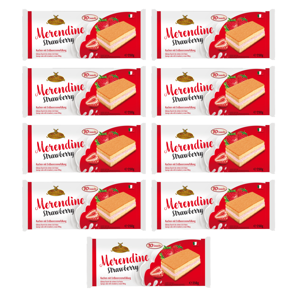 Meister Moulin Kuchenschnitten mit Erdbeercreme 250g – 9er-Pack – Packbild