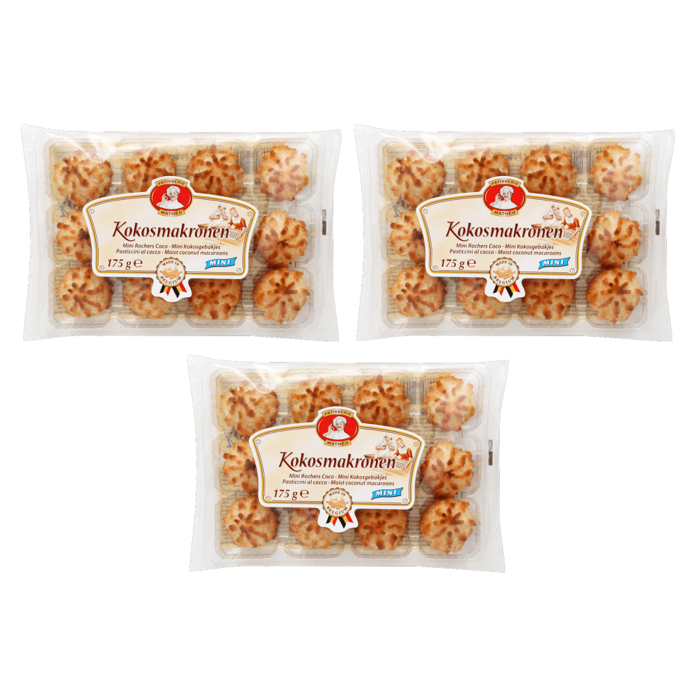 Pâtisserie Mathéo Kokosmakronen Mini 175g – 3er-Pack – Packbild