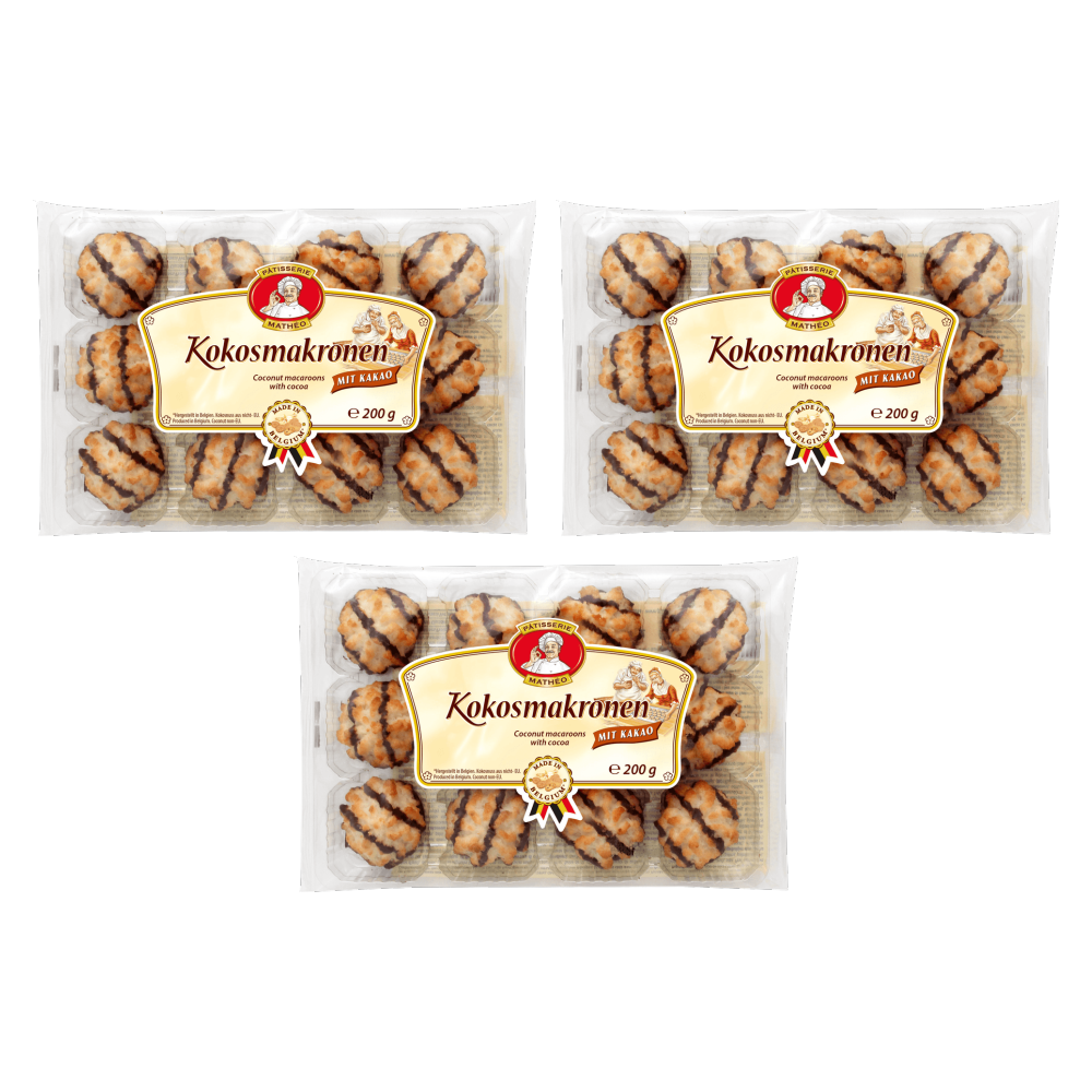 Pâtisserie Mathéo Kokosmakronen Kakao 200 g – 3er-Pack – Packbild