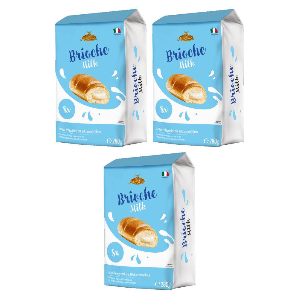 Meister Moulin Brioches mit Milchcremefüllung 280g – 3er-Pack – Packbild