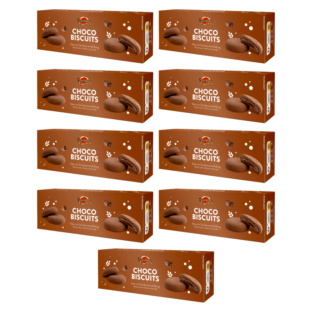 Papagena Biscuits mit Schokocremefüllung 150g – 9er-Pack – Packbild