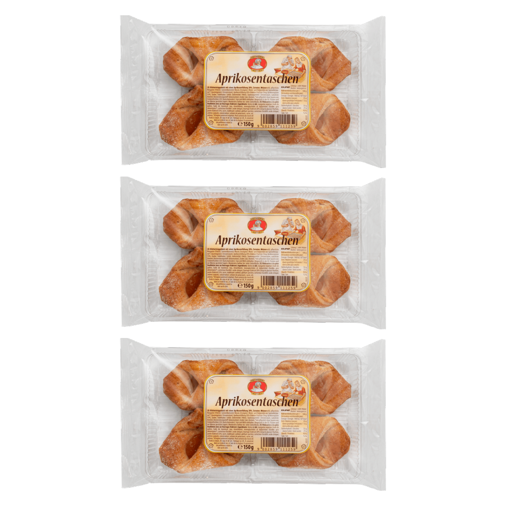 Pâtisserie Mathéo Aprikosentaschen 150g – 3er-Pack – Packbild