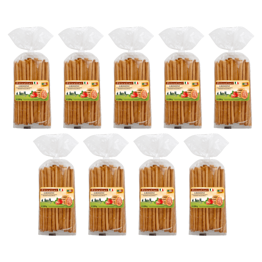 Stiratini Grissini Brotgebäckstangen Pizza 250g – 9er-Pack – Packbild