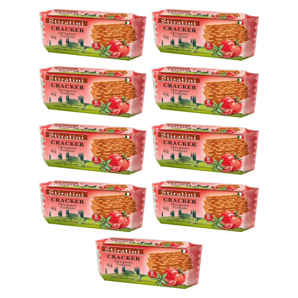 Stiratini Cracker Oregano & Tomate 250g – 9er-Pack – Packbild