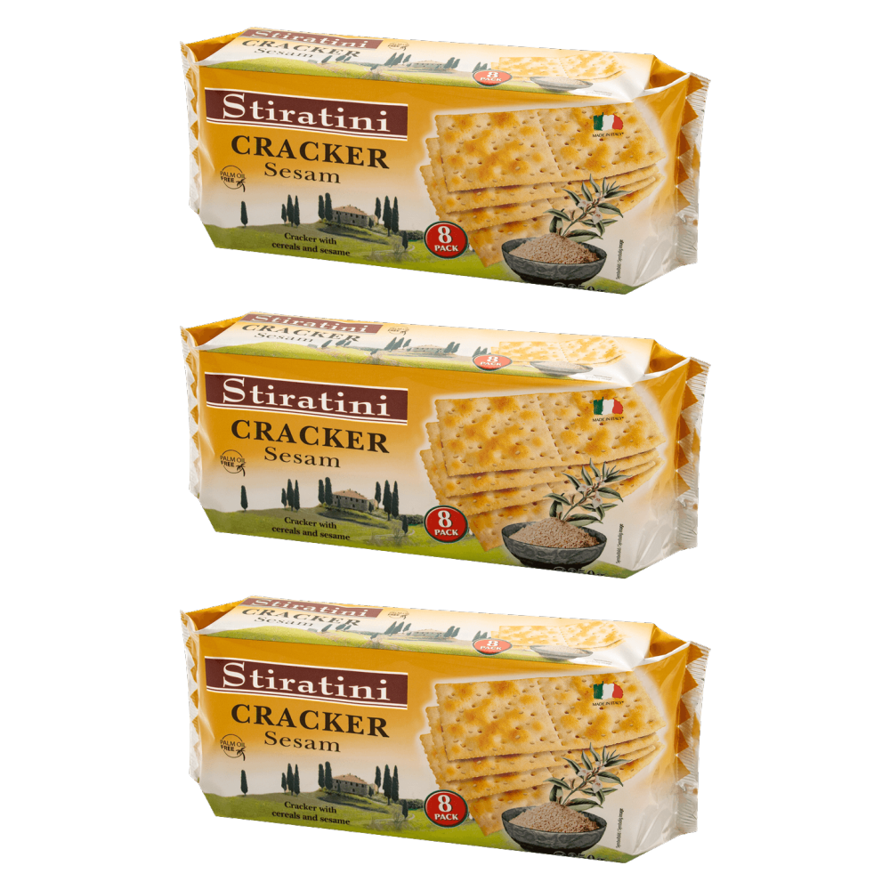 Stiratini Cracker mit Sesam 250g – 3er-Pack – Packbild