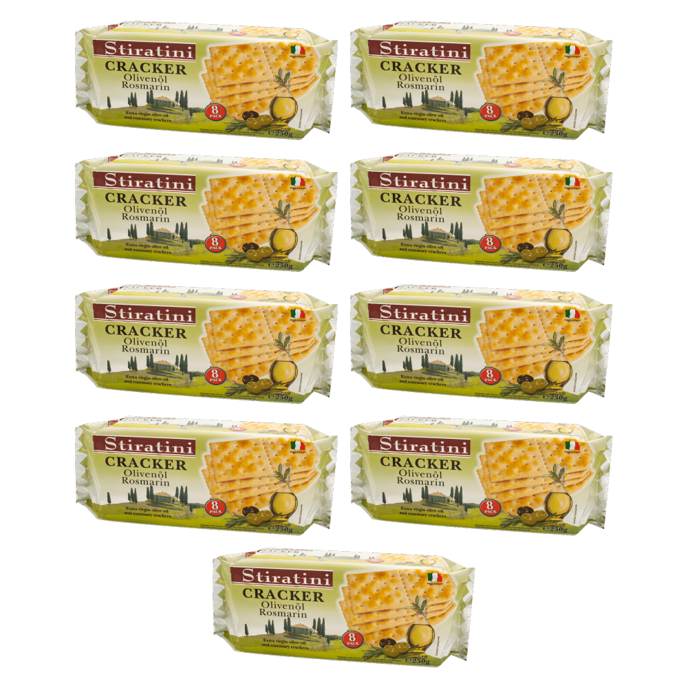 Stiratini Cracker mit Olivenöl & Rosmarin 250g – 9er-Pack – Packbild
