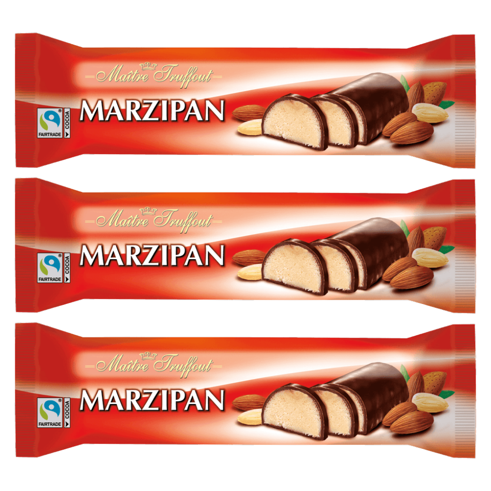 Maitre Truffout Marzipanriegel mit Zartbitterschokolade 100g – 3er-Pack – Packbild