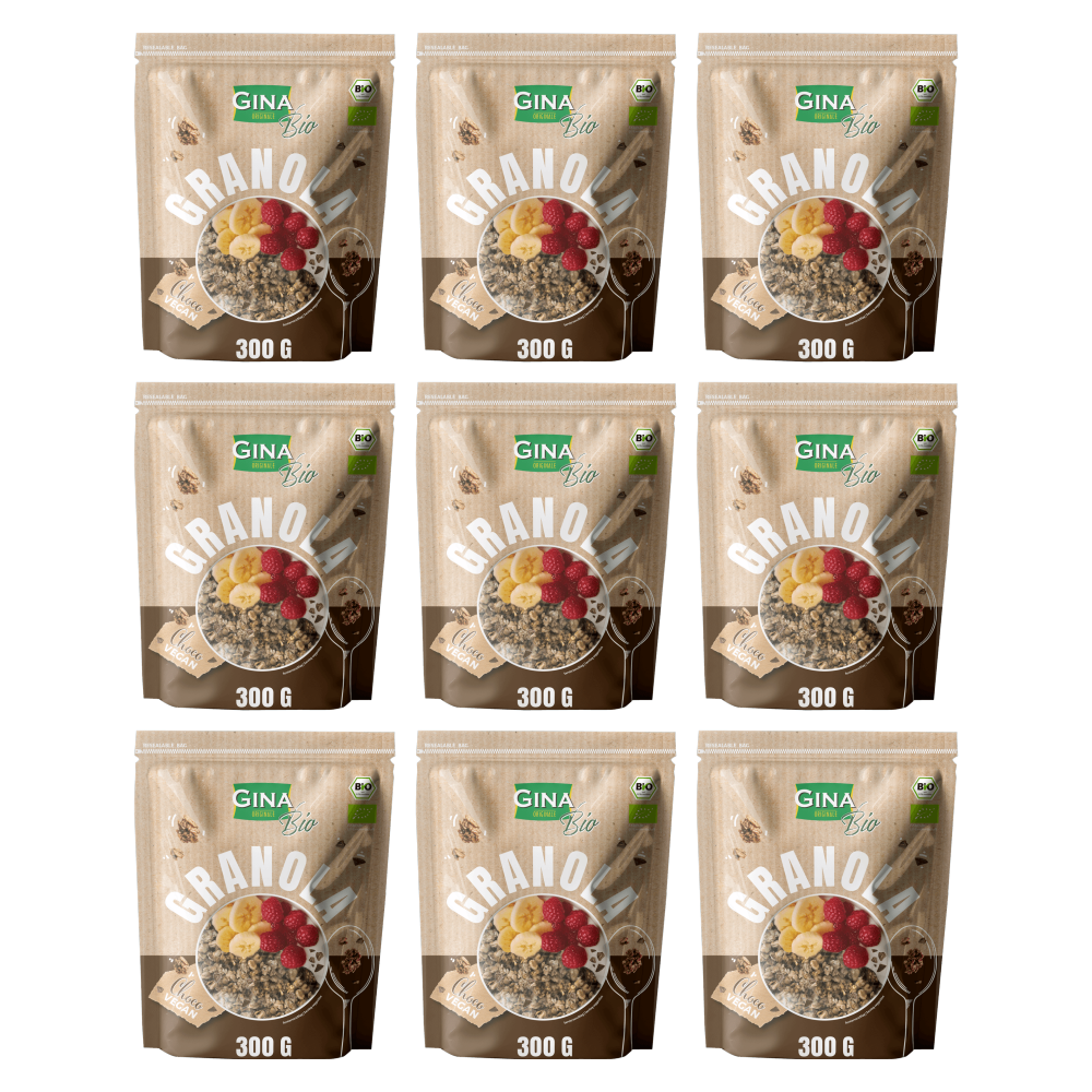 Gina BIO Müsli Granola Choco 300g – 9er-Pack – Packbild