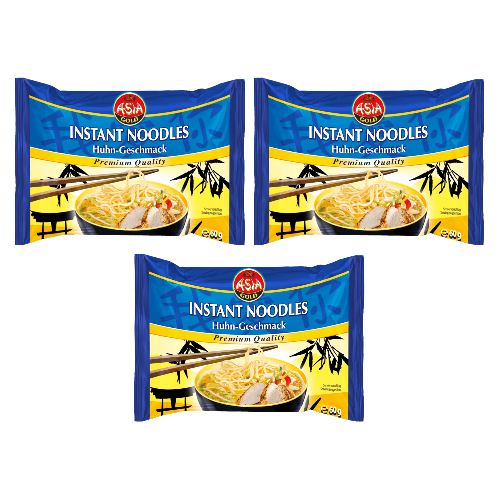 Asia Gold Instant Nudeln Huhn 30x 60g – 3er-Pack – Packbild