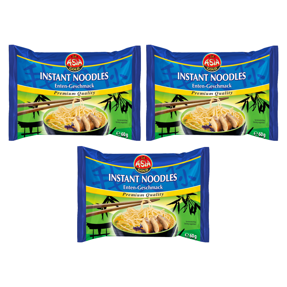 Asia Gold Instant Nudeln Ente 30x 60g – 3er-Pack – Packbild