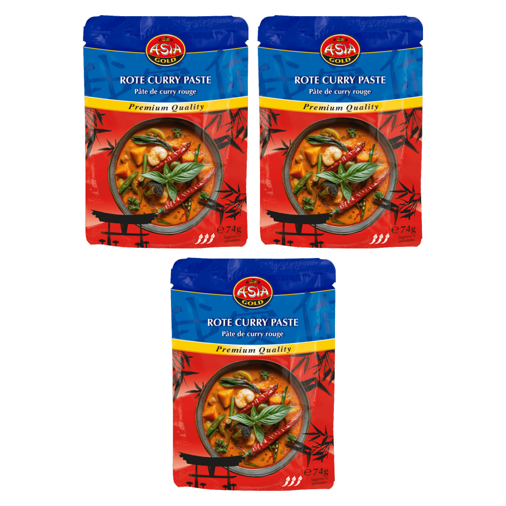 Asia Gold Currypaste rot 74g – 3er-Pack – Packbild