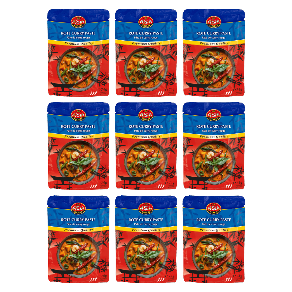 Asia Gold Currypaste rot 74g – 9er-Pack – Packbild