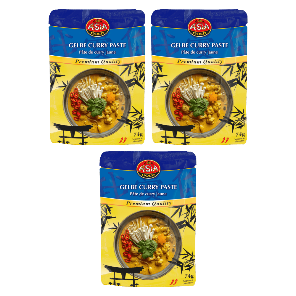 Asia Gold Currypaste gelb 74g – 3er-Pack – Packbild